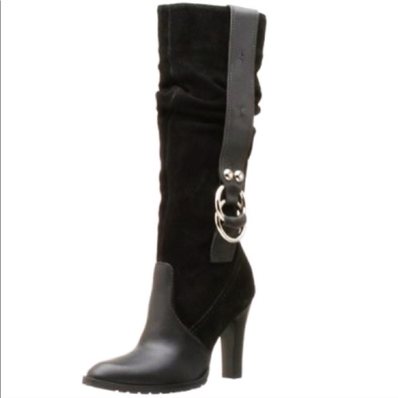 Jessica Simpson Shoes - Black Suede/Leather Mid-Calf Slouchy Boots